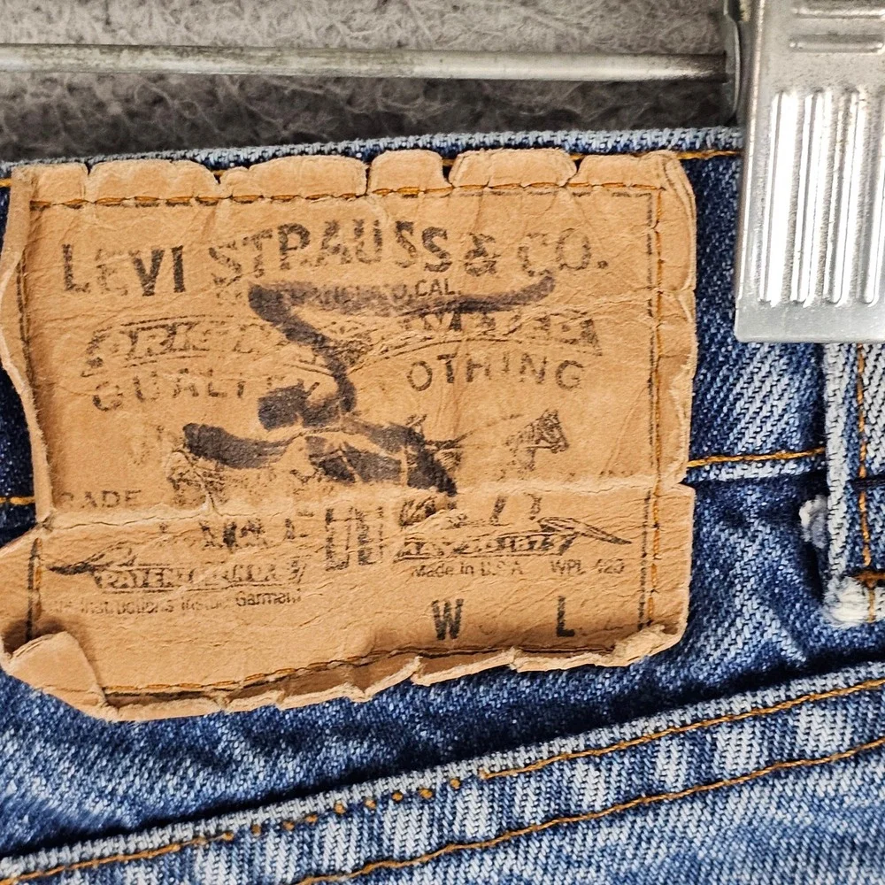Levi's Shorts Women 30 Blue Vintage Petros Reworked Orange Tab Denim Cut Offs